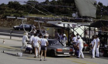 50.000-km-Rekordfahrt in Nardo, 13. - 21.08.1983. Mercedes-Benz Rekordwagen Typ 190 E 2.3-16